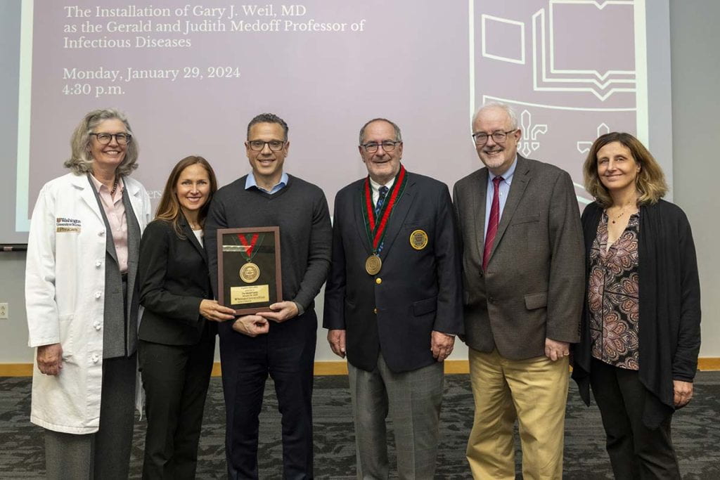 Gary J. Weil Installed as the Inaugural Gerald and Judith Medoff Professor of Infectious Diseases